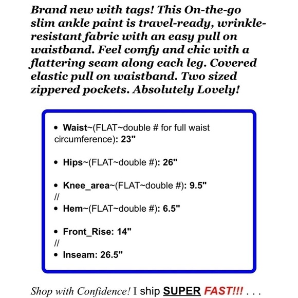 Lane Bryant Women’s Sz 26 Black Blue Houndstooth On-the-Go Ankle Pants NEW - Picture 2 of 10